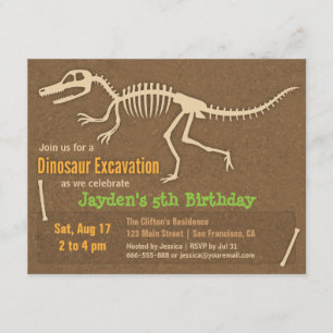 Invitations du parti Anniversaire de enfant Dinosa