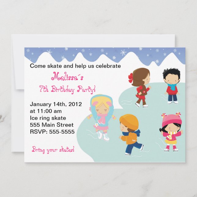 Invitations du parti Anniversaire de enfant Iceska (Devant)