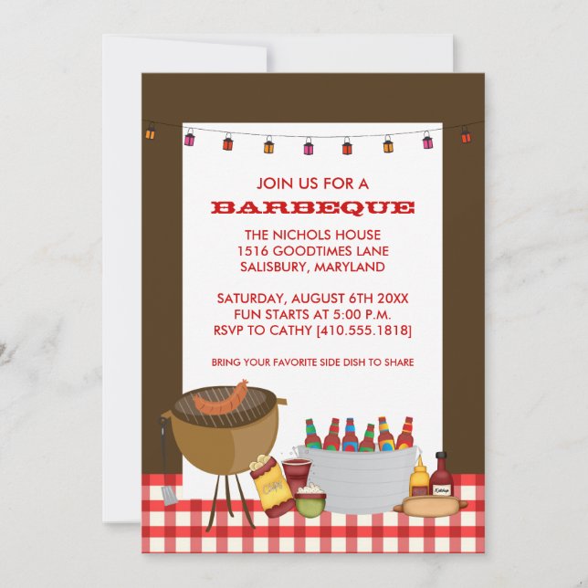 Invitations du parti BBQ (Devant)