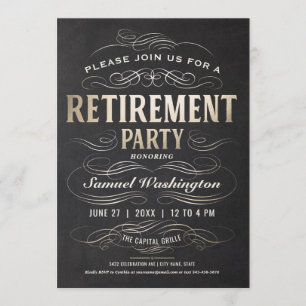 Invitations du parti de retraite Défilement Gold F