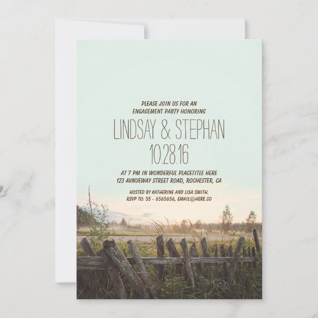 invitations du parti d'engagement rustique (Devant)