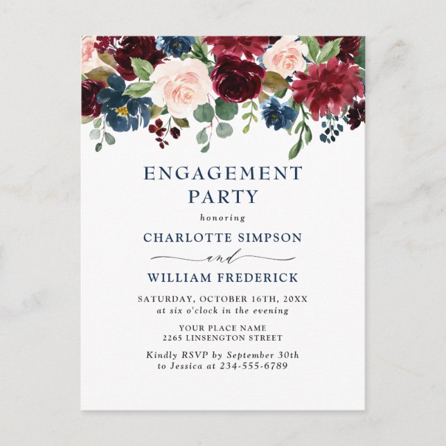 Invitations du PARTI ENGAGEMENT Floral de la marin (Devant)