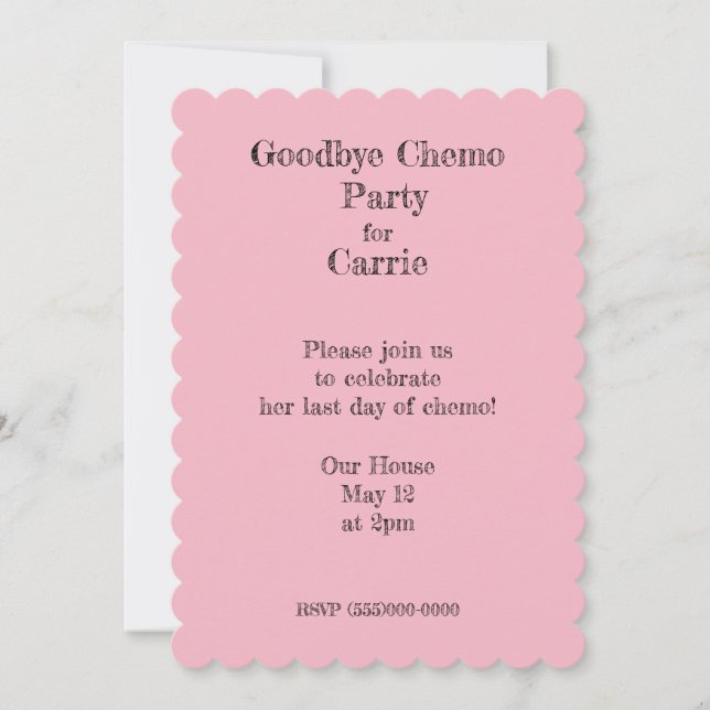 Invitations du parti "Goodbye Chemo" (Devant)