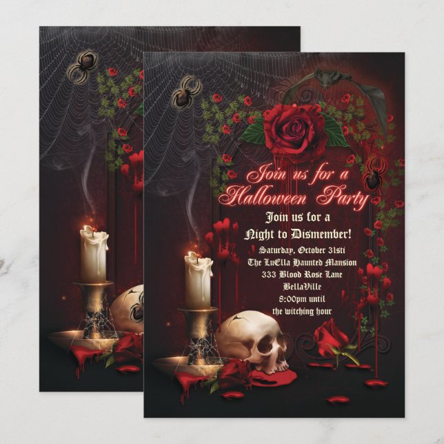 INVITATIONS DU PARTI HALLOWEEN (Devant / Derrière)