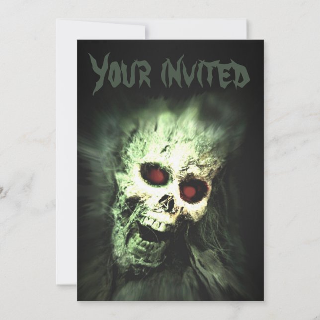 Invitations du parti Halloween crânien (Devant)