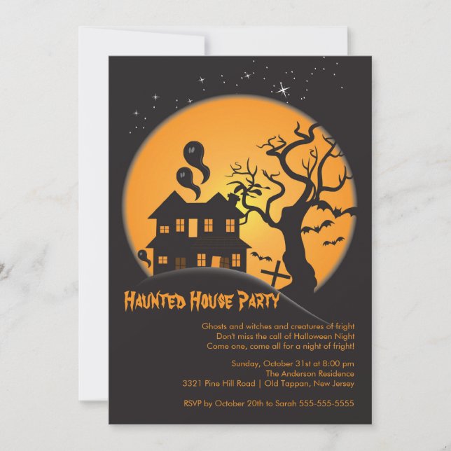 Invitations du parti Halloween de la Maison Éffray (Devant)