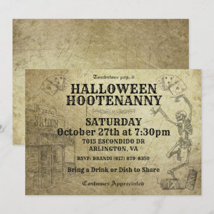 Invitations du parti Halloween Hootenanny Wild Wes