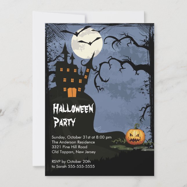 Invitations du parti Halloween House on Hill (Devant)