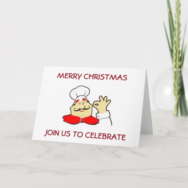INVITATIONS DU PARTI PÈRE NOËL CHEF ADULTE CHRISTM (Devant)