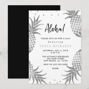 Invitations du parti Silver Pineapple Luau