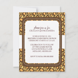 Invitations du poster de animal Quinceanera Party