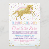 Invitations du Rainbow Unicorn Birthday Invitation