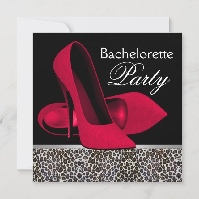 Invitations du Red Leopard Bachelorette Party (Devant)