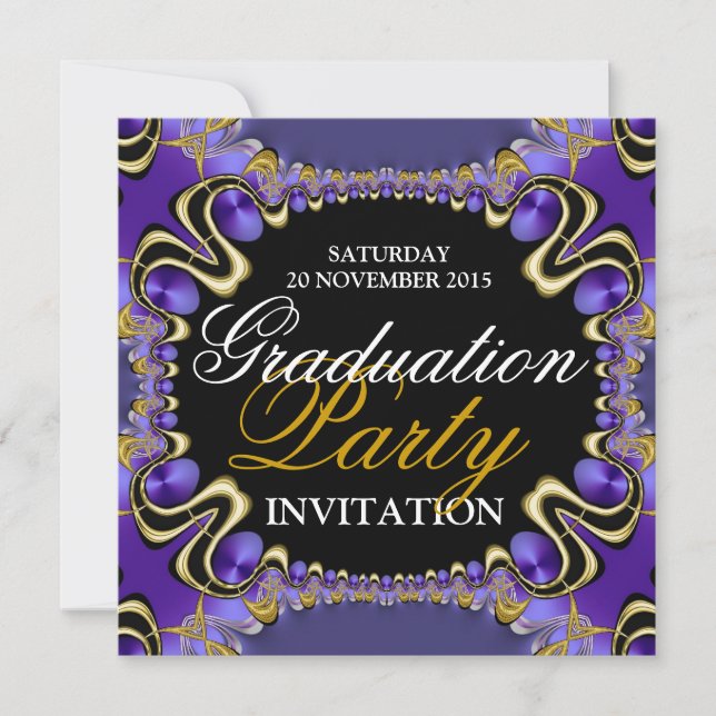 Invitations du Royal Diva Purple Graduation Party (Devant)