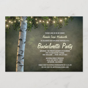Invitations du Rustic Birch Tree Bachelorette Part