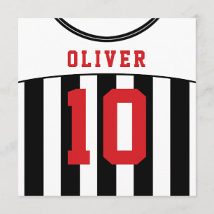 Invitations du Soccer Jersey à thème Modèle, Rouge