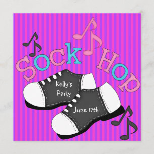 Invitations du Sock Hop 50's Party