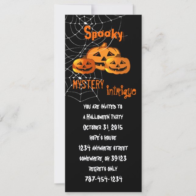 Invitations du Spider Web Halloween Party (Devant)