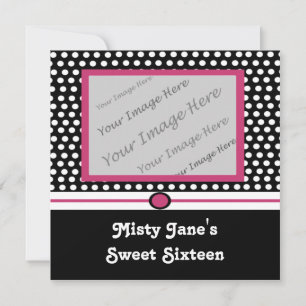 Invitations du Sweet sixteen Dots Moderne