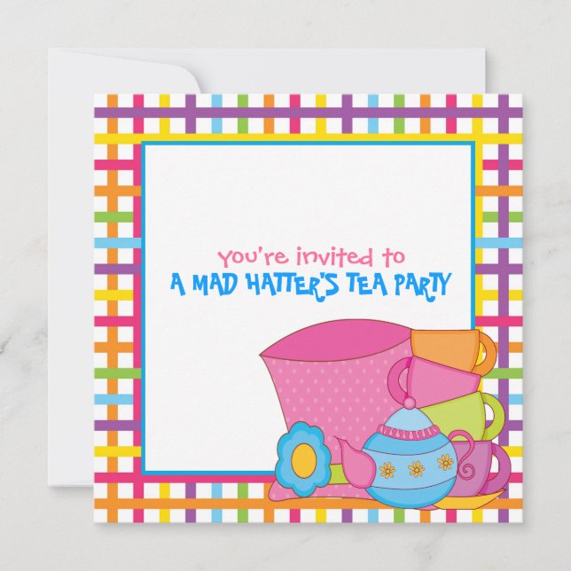 Invitations du Tea Party de Mad Hatter (Devant)