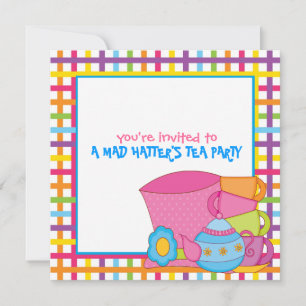 Invitations du Tea Party de Mad Hatter