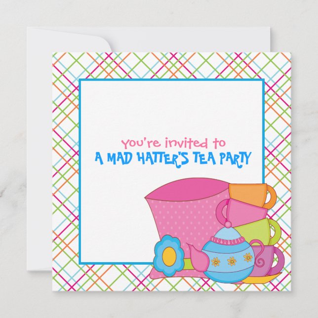 Invitations du Tea Party de Mad Hatter (Devant)