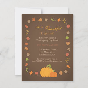 Invitations du Thanksgiving Citrouille moderne