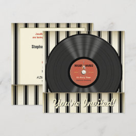 Invitations du Vintage Rock Vinyl Record Party