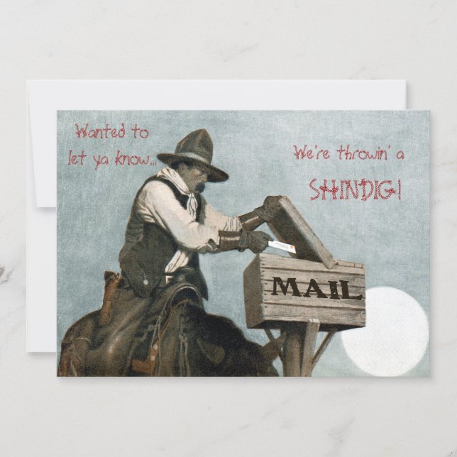 Invitations du Western/Cowboy Party (Devant)