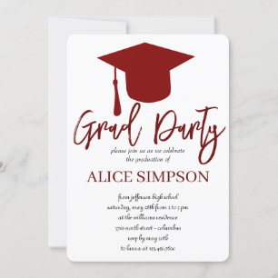Invitations d'une partie de diplôme simple