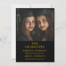 Invitations d'une partie de graduation noire