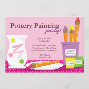 Invitations d'une partie de peinture de poterie