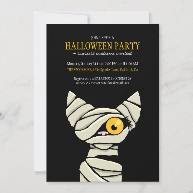 Invitations éffrayantes à la fête d'Halloween (Devant)