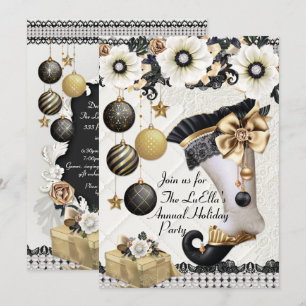 Invitations élégantes à la fête de Noël de Glam