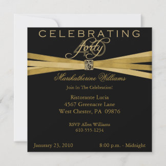 Invitations élégantes à la fête du 40e anniversair