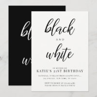 Invitations élégantes de Black and White Party