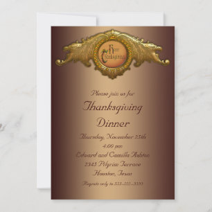 Invitations élégantes de dîner de thanksgiving