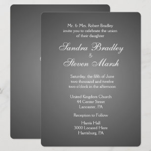 Invitations élégantes de mariage en argent foncé