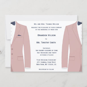 Invitations Élégantes De Mariage Gay Rose Et Bleu