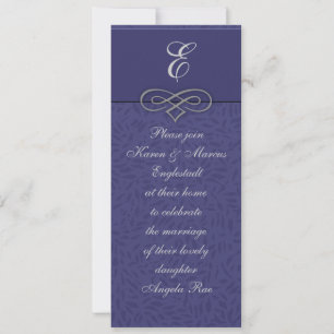 Invitations élégantes de monogrammes bleus