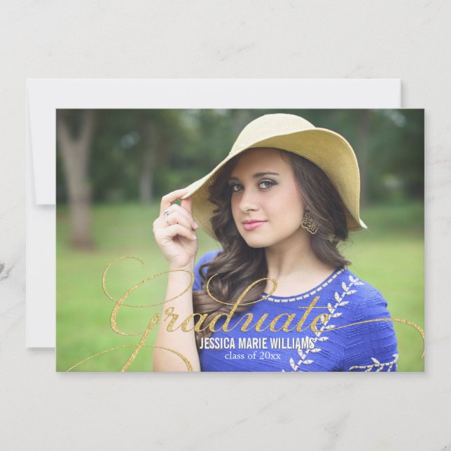 Invitations Élégantes de Parties scintillant Gold (Devant)