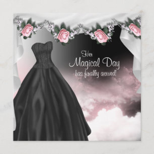 Invitations élégantes de Quinceanera de rose de