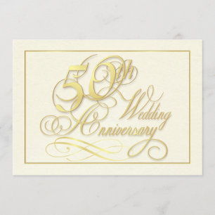 Invitations élégantes du 50e anniversaire - peu co