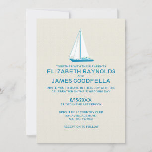 Invitations Élégantes Mariage Bateau