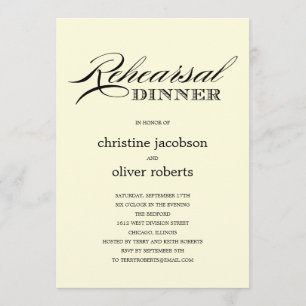 Invitations Élégantes pour le dîner de répétition