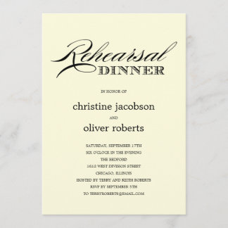 Invitations Élégantes pour le dîner de répétition