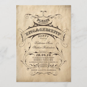 Invitations élégantes vintages de partie de