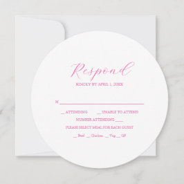 Invitations empilables de carte RSVP rose vif