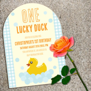 Invitations En Acrylique 1er anniversaire de Duck
