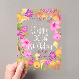 Invitations En Acrylique 30e anniversaire du jardin floral